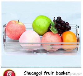 中山创奇五金制品 专业批发电镀铁线水果篮与不锈钢收纳盘